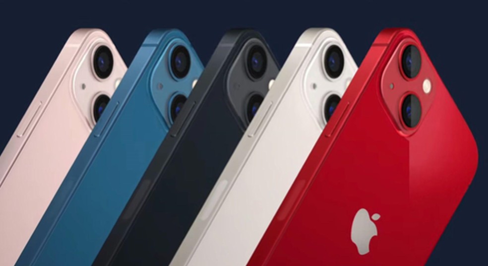iPhone 13 está disponível em várias cores   — Foto: Reprodução/Apple 