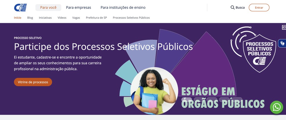 O CIEE é um clássico para os estudantes na hora de procurar uma vaga de estágio — Foto: Reprodução/TechTudo