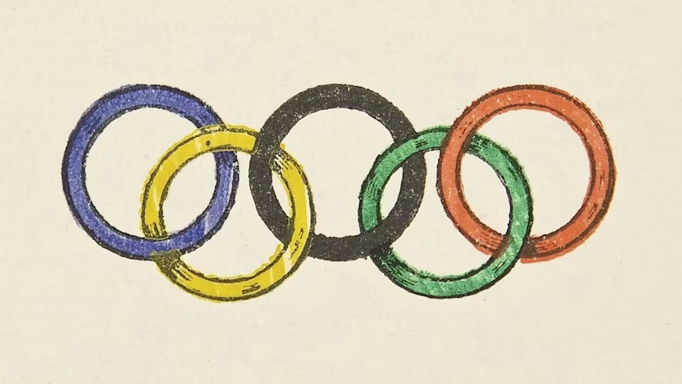 Primeiros anéis olímpicos — Foto: Reprodução/COI