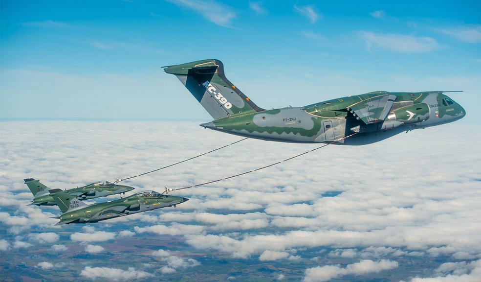 Nova geração de aeronave militar de transporte, o C-390 conquistou alguns países que fazem parte da Organização do Tratado do Atlântico Norte (Otan) — Foto: Divulgação
