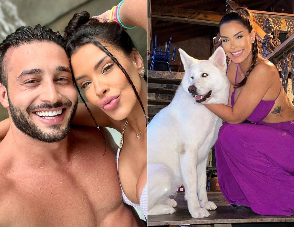 Ivy Moraes com o namorado, Nandinho Borges, tutor da cachorra Akira — Foto: Instagram/ @nandinhoborges @ivymoraes/ Reprodução