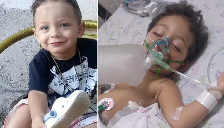 Pedro, que acabou de completar 2 anos, foi diagnostica com neuroblastoma em três locais: pulmão, pescoço e tórax (Foto: Arquivo pessoal)