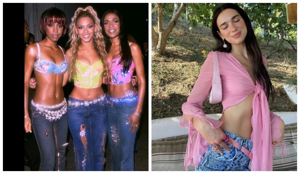 Destiny's Child nos anos 2000 e Dua Lipa em 2020 (Foto: Reprodução: Instagram)