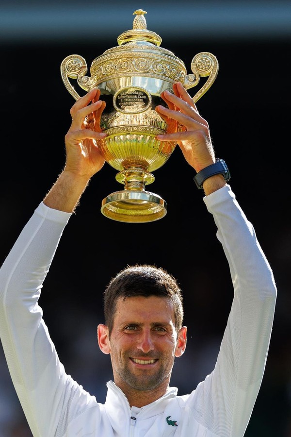Djokovic com taça de Wimbledon (Foto: Instagram/Reprodução @djokernole)