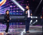 Taís Araujo, Simone, Eduardo Sterblitch e Rodrigo Lombardi no 'The masked singer Brasil' | TV Globo/Kelly Fuzaro