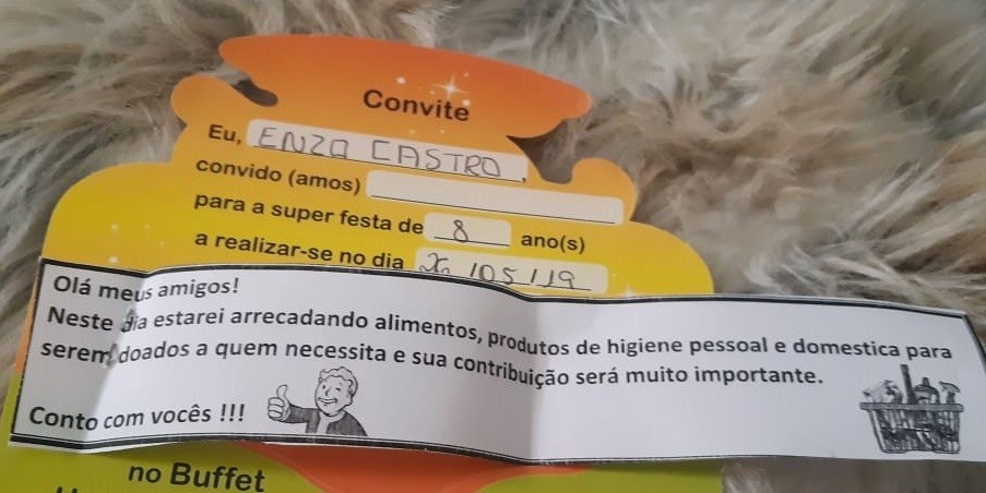 Convite do Enzo que foi para os amigos do Colégio (Foto: Reprodução Instagram)