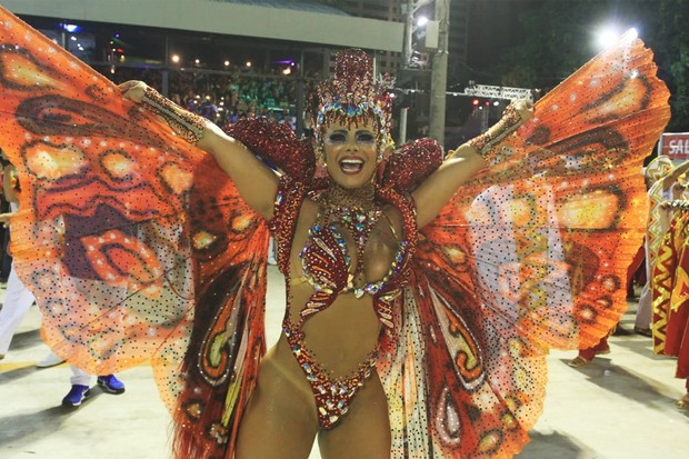 Viviane Araujo, rainha de bateria da Salgueiro (Foto: Sergio Gallo / Ed. Globo)