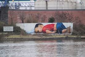 Mural em Frankurt, na Alemanha, homenageia Alan Kurdi