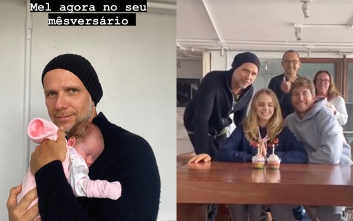 Isa Scherer comemora um mês de nascimento dos gêmeos ao lado do pai, Xuxa, e da família