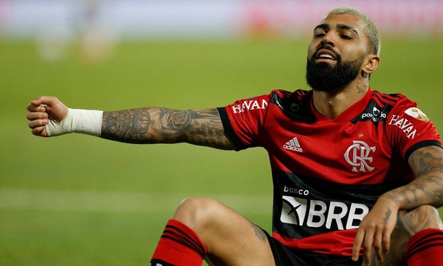 Gabigol em partida pelo Flamengo