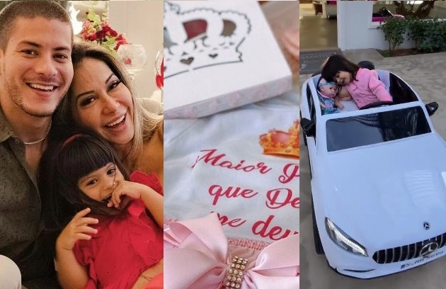 Arthur Aguiar e Maíra Cardi, pais de Sophia, hoje com 3 anos, criaram o perfil da menina no Instagram antes de ela nascer (Foto: Reprodução)