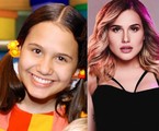 Priscilla Campos em 'Teca na TV' e atualmente | Divulgação e reprodução/Instagram