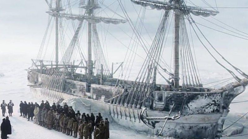 Cena da série The Terror, que retrata a Expedição Franklin, que ocorreu no século 19  (Foto: Divulgação/AMC)