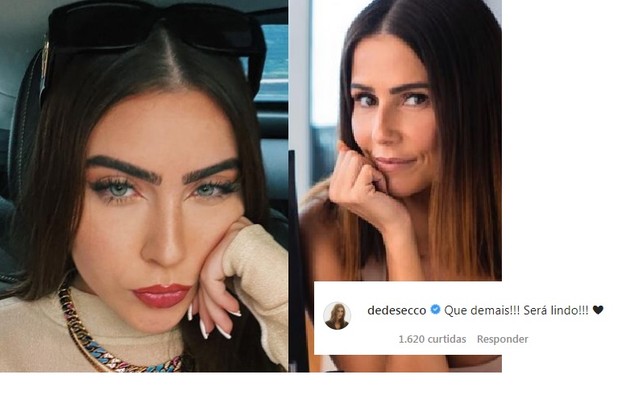 Deborah Secco deixou sua mensagem no Instagram da ex-BBB (Foto: Reprodução)