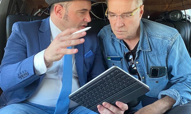 Eike Batista e o diretor da CDIL Edmond Amir em visitar ao Porto do Açu, no Norte Fluminense