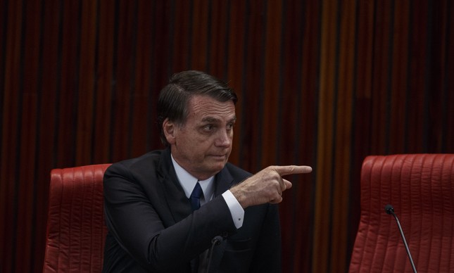 Jair Bolsonaro na cerimônia de diplomação no TSE, em 2018