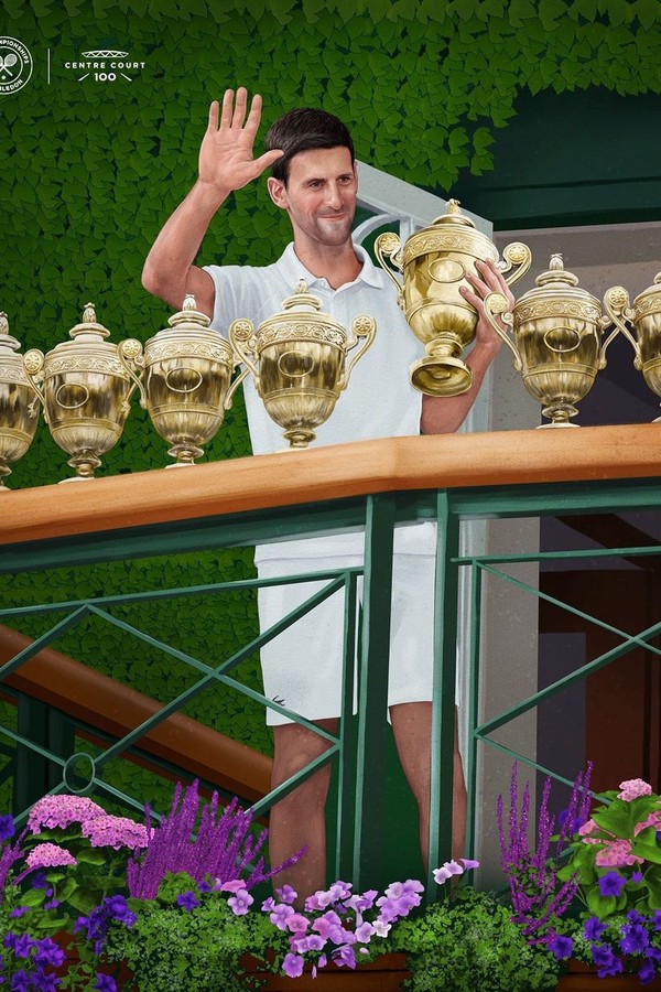 Djokovic com taça de Wimbledon (Foto: Instagram/Reprodução @djokernole)