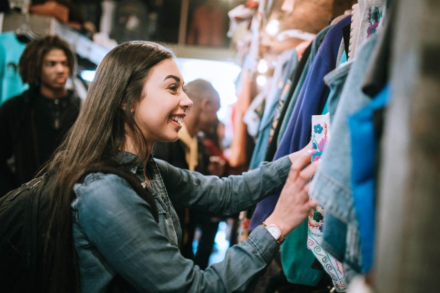 smiling girl in jean jacket