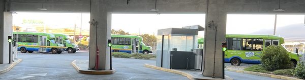 Photo of Park SFO - San Francisco, CA, US. Vacant shuttles.