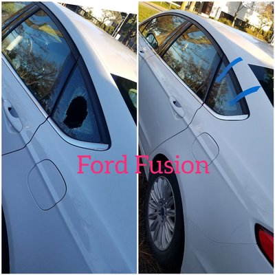 Photo of J & J Auto Glass - Mountain View, CA, US. Ford Fusion OEM qtr glass replacement