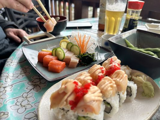 Photo of Sushi at Tough City - Tofino, BC, CA. Rolls were good. Sashimi was outstanding.