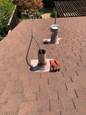 Photo of Roy's Sewer Service - Novato, CA, US. Sewer Lateral Rooting from Rooftop