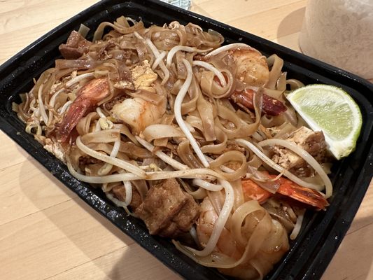 Photo of Sookjai Thai Restaurant - Victoria, BC, CA. Phad Thai Goong ($21.95):  the stereotypical staple with shrimp!