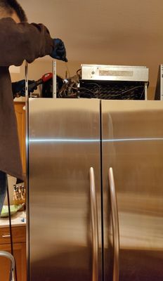 Photo of Sublime Appliance Repair - Sacramento, CA, US. Saving the life of a 20+yo KitchenAid built-in Fridge by finding a leak & replacing the sealed system, giving it another 20+ years to go!