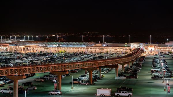 Photo of San Francisco Bay Oakland International Airport Parking Lot - Oakland, CA, US. Oakland airport parking