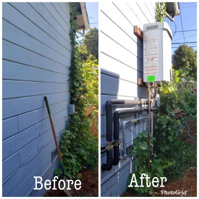 Photo of KC Home Services - Santa Rosa, CA, US. This a tankless water heater where there once was none, cust very happy with their investment