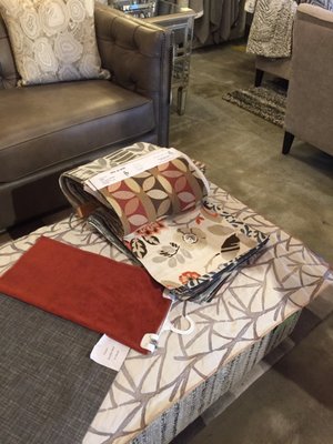 Photo of Sofa So Good - Vancouver, BC, CA. Ottoman and fabric selection for couch, loveseat, chairs and pillows (2017)