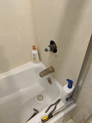 Photo of #1 Honest Plumber - Sunnyvale, CA, US. Before- broken shower faucet