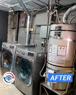 Photo of NEXT HVAC & Appliance Repair - San Francisco, CA, US. - New metal dryer vent installation with dryer booster

- Water heater installation on new place

- New washer and dryer installation