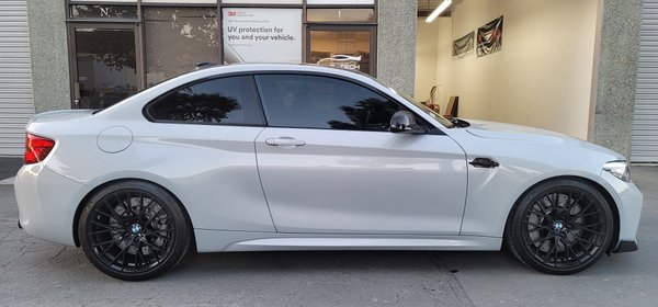 Photo of Tint Tech - San Jose, CA, US. 2019 BMW M2 with 3M ceramic IR
IR 5 Rear 
IR 25 front