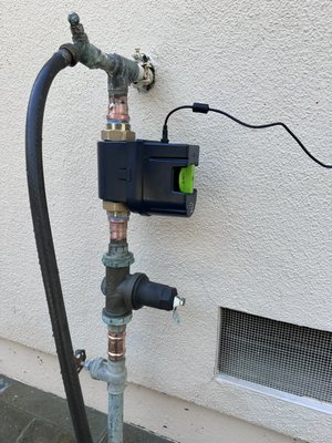 Photo of Handy Rooter & Plumbing - San Jose, CA, US. Moen Flo automatic shut off valve installation.