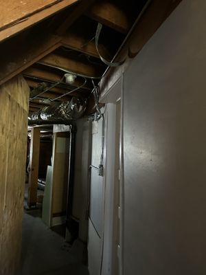 Photo of Ocean Air Heating - San Francisco, CA, US. Some duct was removed a couple years ago due to rat droppings