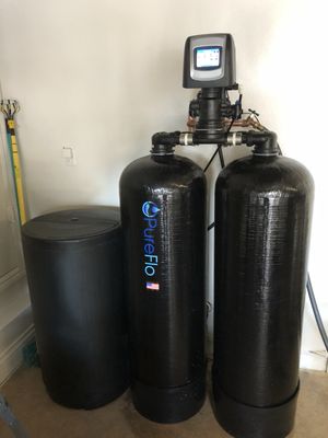 Photo of Pureflo Water Systems - Brentwood, CA, US. 2.5 cubic feet catalytic carbon. 2.5 cubic feet 10% crosslink softening resin. Full color touch screen!