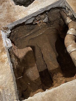 Photo of Pipe Monkeys Sewer and Drain - Maspeth, NY, US. Entire hole dug.