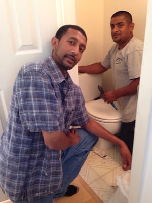 Photo of Pacific Drain & Rooter Service - El Sobrante, CA, US. Nasir and Sunnel are fixing my toilet and my bathtub faucet!