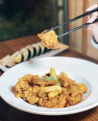 Photo of Kosoo Restaurant - Vancouver, BC, CA. Soy Garlic Korean Fried Chicken