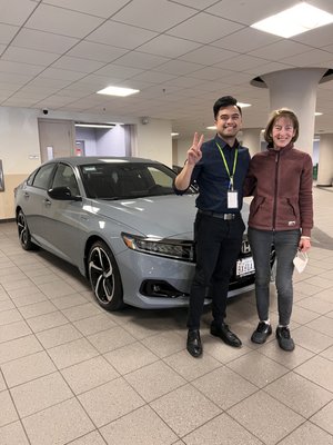 Photo of San Francisco Honda - San Francisco, CA, US. Daniel Perez and Jane G. with her new Honda Accord