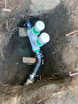 Photo of Handy Plumbing Man - San Carlos, CA, US. Two way clean out on a trenchless sewer replacement