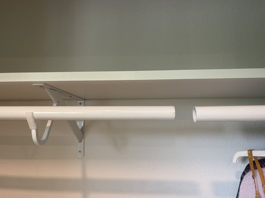 Photo of Rancho Bernardo Handyman - San Diego, CA, US. Closet rail installed in two pieces? Why?