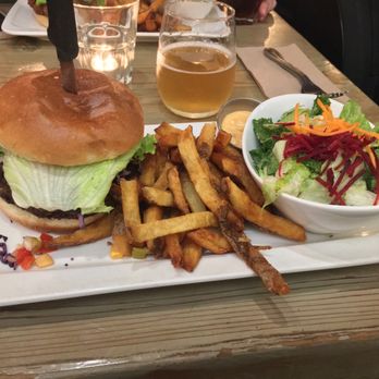 Mediterranean Burger + Turmeric Sunrise Kombucha