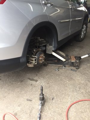 Photo of Cesar’s tires - Daly City, CA, US. Getting a screw on the tire, came in and they are working on it now.  $20 no waiting time. Definitely 5 stars