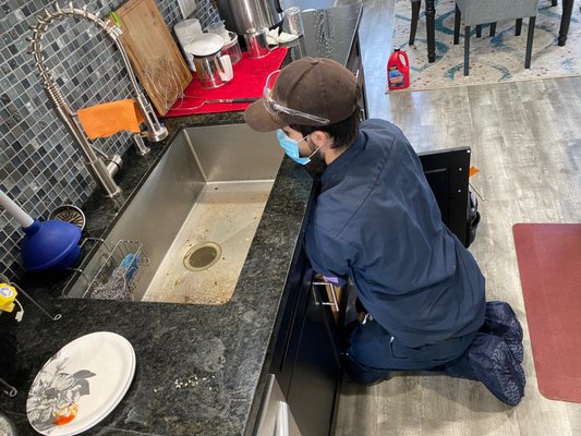 Photo of Chosen Rooter & Plumbing - San Francisco, CA, US. Marcus is clogging the kitchen sink | Sewer line repair | Sewer Drain Cleaning San Francisco, California | Clogged Drain SF