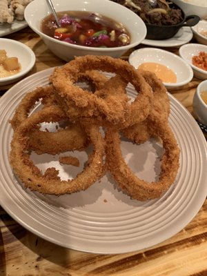 Photo of Xin Korean Reataurant - Victoria, BC, CA. onion rings on a plate