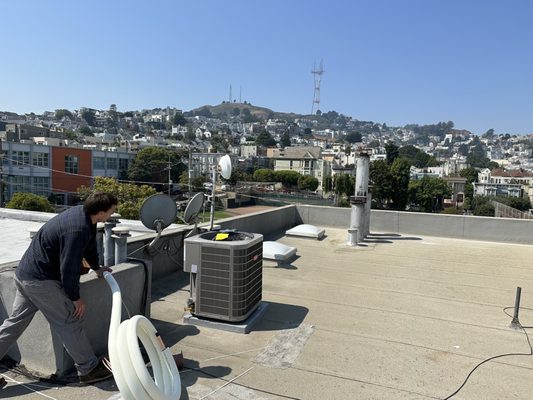 Photo of Ocean Air Heating - San Francisco, CA, US. AC installation with cooling lines going in