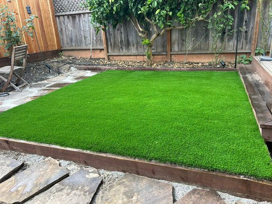 Photo of Green Valley Landscaping Services - San Francisco, CA, US. This 12-for-12-square-foot artificial grass cost about $3,000 for the work