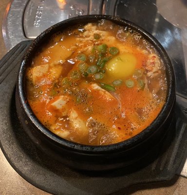 Photo of Sura Korean Cuisine - Victoria, BC, CA. Spicy tofu seafood soup